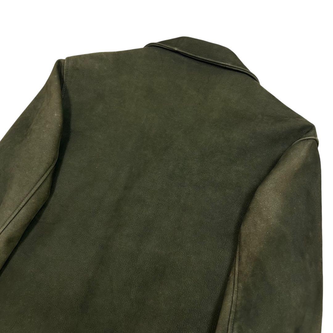 希少品！ TENDERLOIN ヌバック レザー ジャケット オリーブ 深緑 S