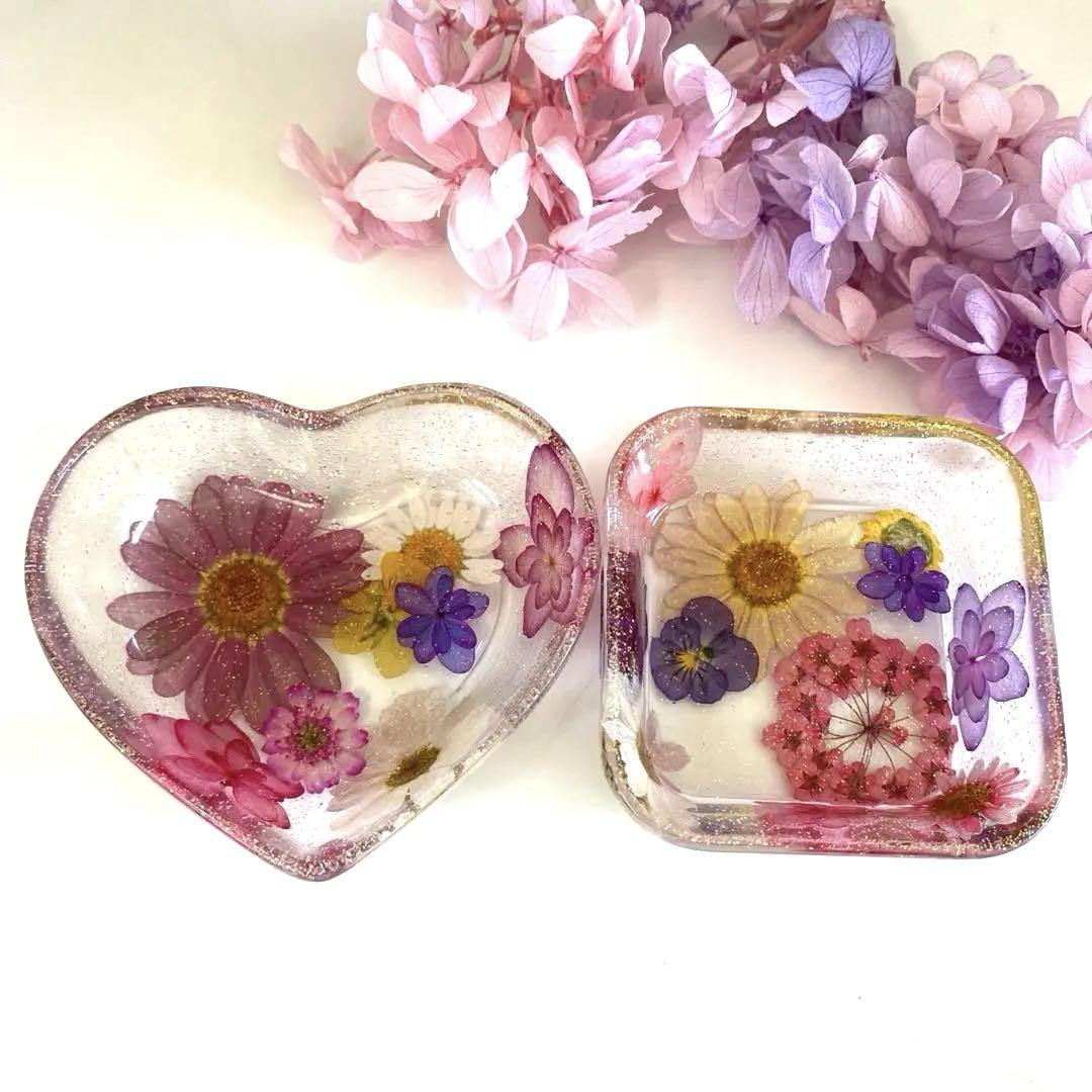 【試作品】お花の小物入れ♡固まるハーバリウムフラワー・リース