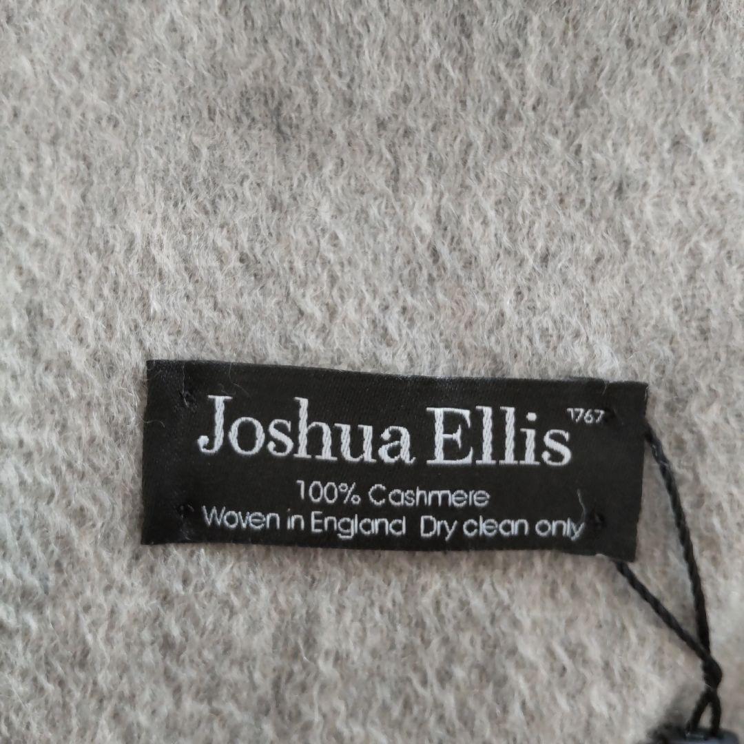Joshua Ellis グレー チェック柄 ストール　カシミヤ100%
