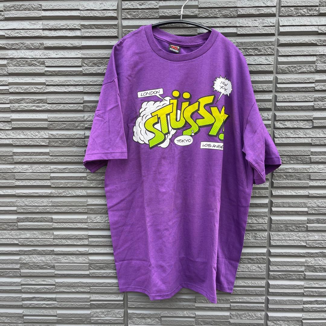 ステューシー　ポップ　ワールドツアー　パープル　ビッグロゴ