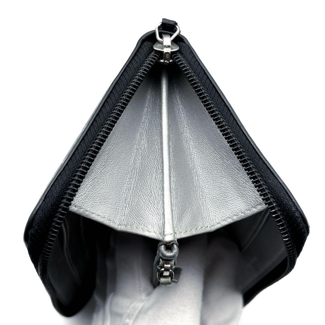【極美品✨】シャネル カメリア 型押し ラウンドジップ 長財布