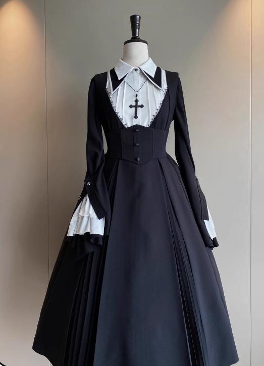 【翌日発送可能】 オリジナル lolita シスター服 ゴシック風 コスプレ ゴスロリ L210＃ 衣装