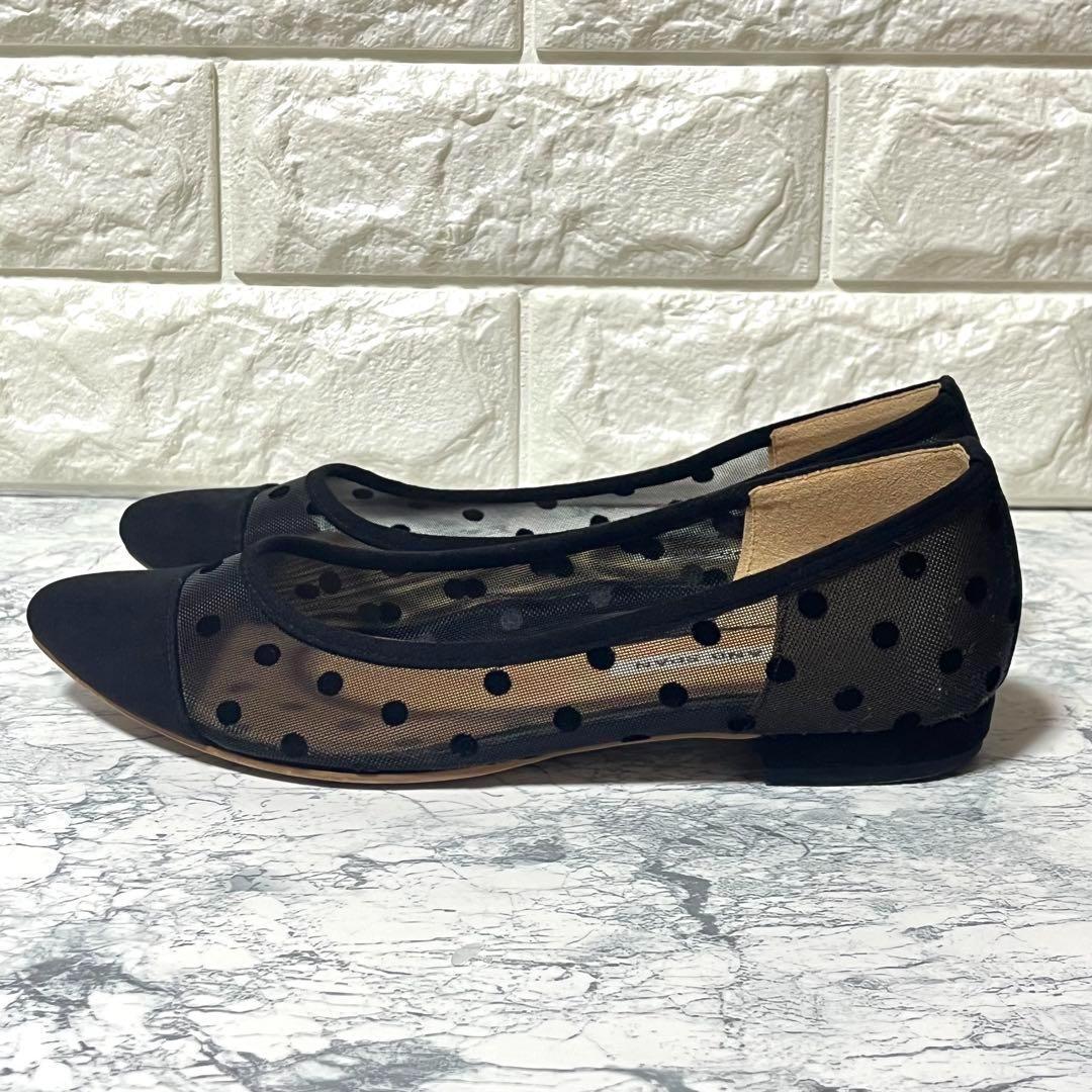 ★BLACKUP★ドットシースルーフラットシューズ 美品 SPICK AND SPAN ドット柄 シースルー フラットシューズ 黒