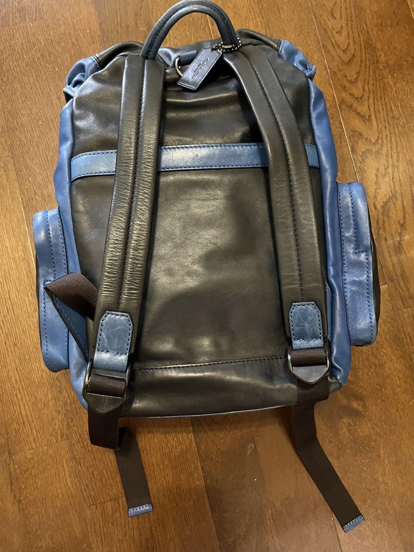 COACH コーチ レザー リュック バックパック ブラック ブルー