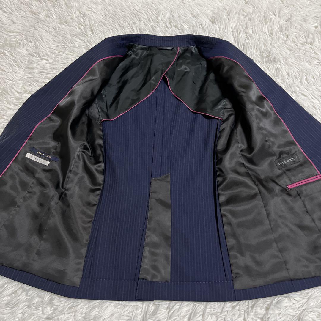 極美品】ヒルトン パンツスーツ セットアップ 9号 ネイビー