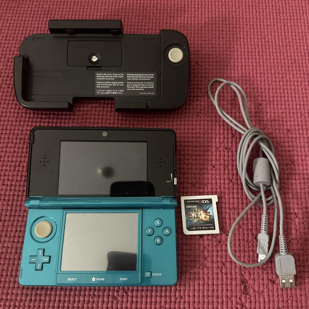 ニンテンドー3DS アクアブルー モンスターハンター4G 美品