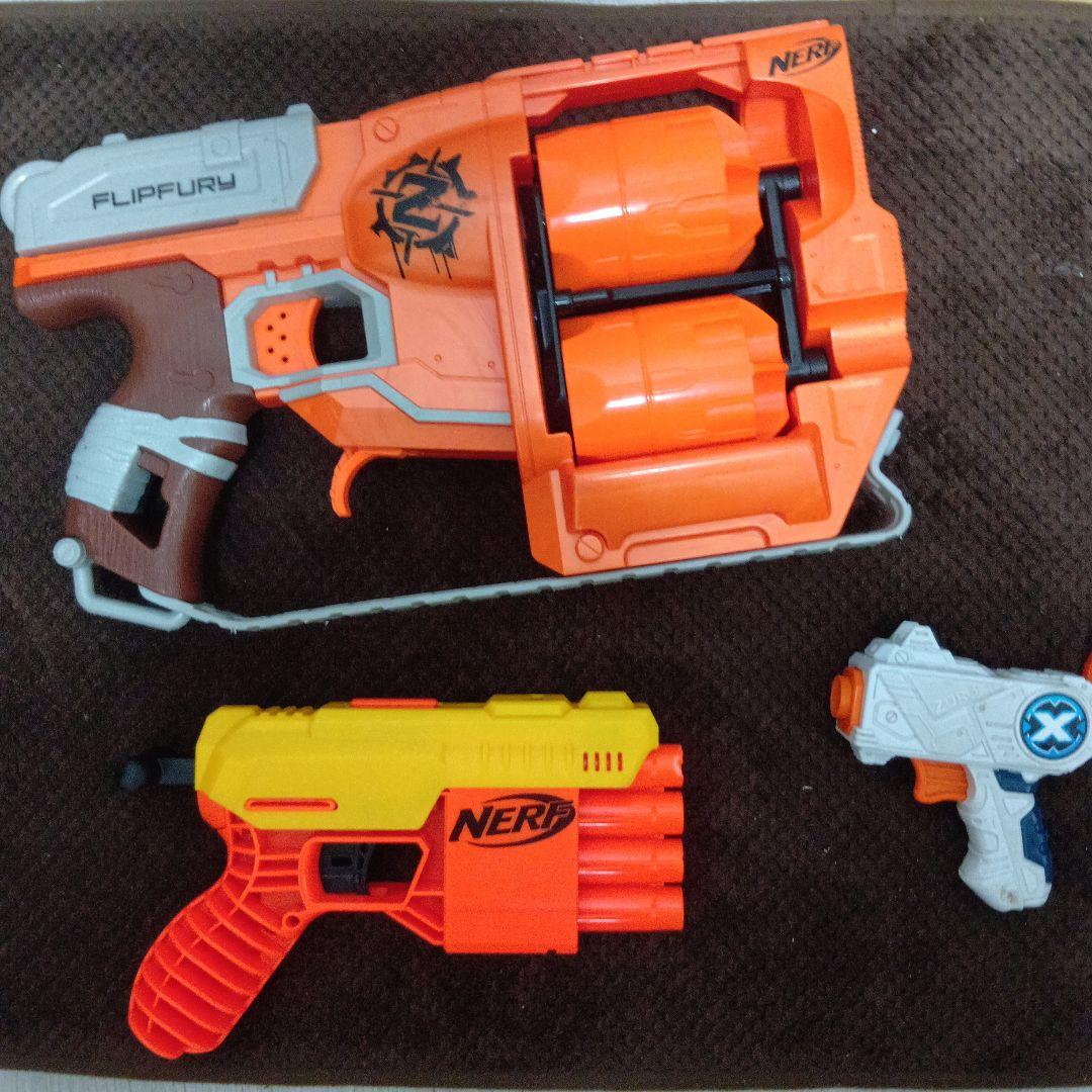 NERF トイガン 3点セット NERF FLIPFURY トイガン3個セット - メルカリ