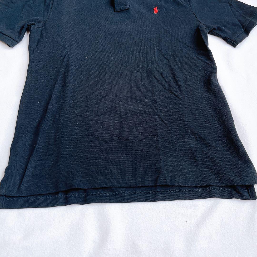 美品 ポロラルフローレン ポロシャツ 刺繍ロゴ 黒 XL ポニー