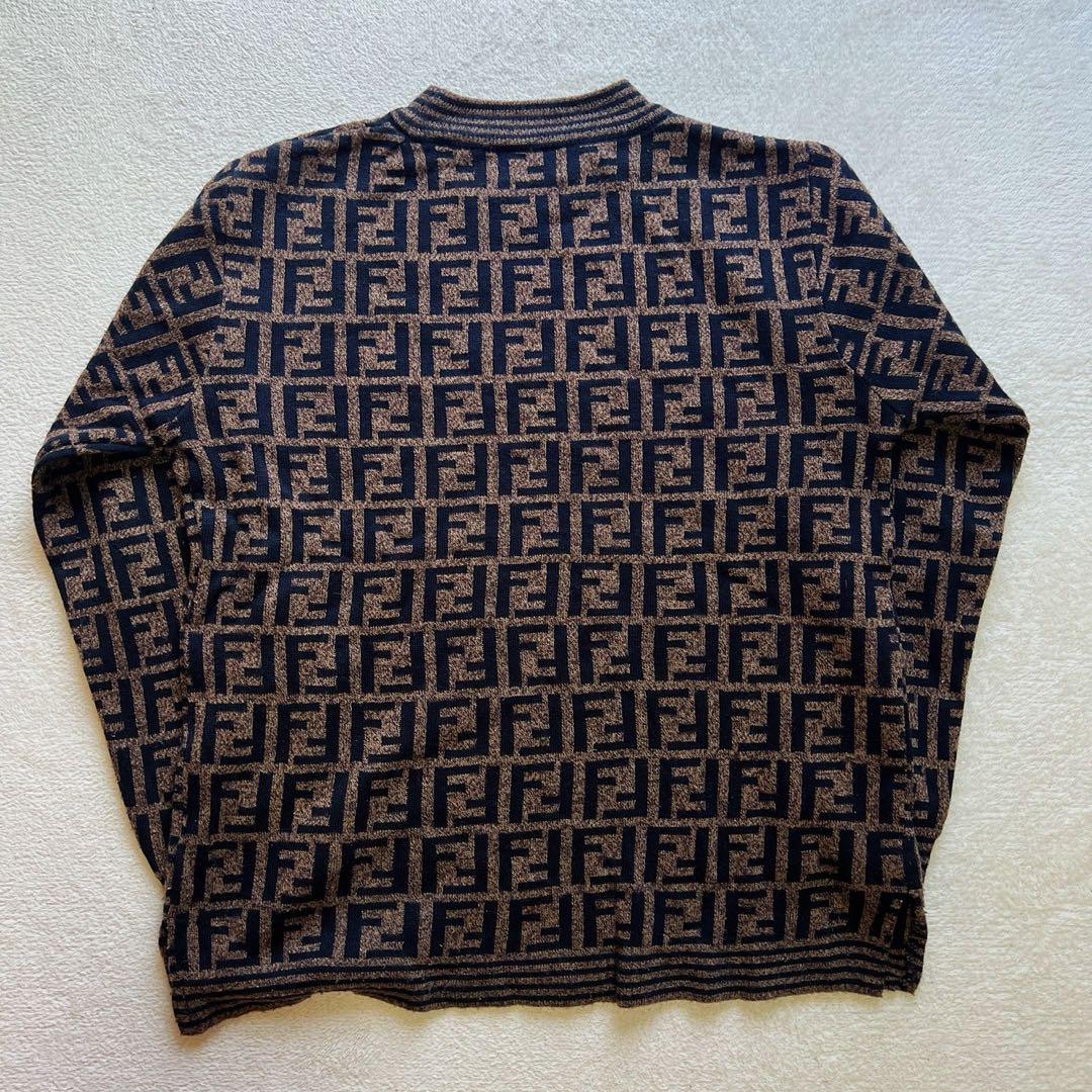美品 フェンディ FENDI FF セーター ズッカ 総柄 ウール ブラウン 画像8