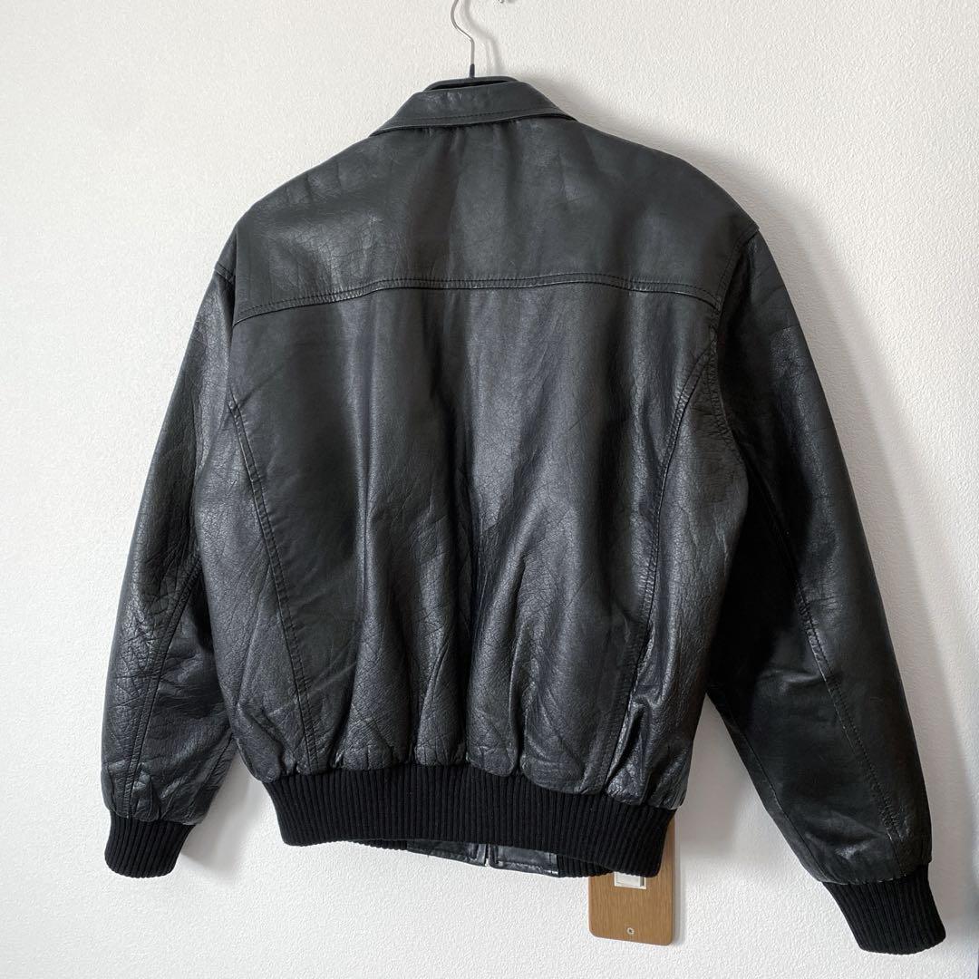 カウレザー ヴィンテージ加工 シングルライダース ジャケット S