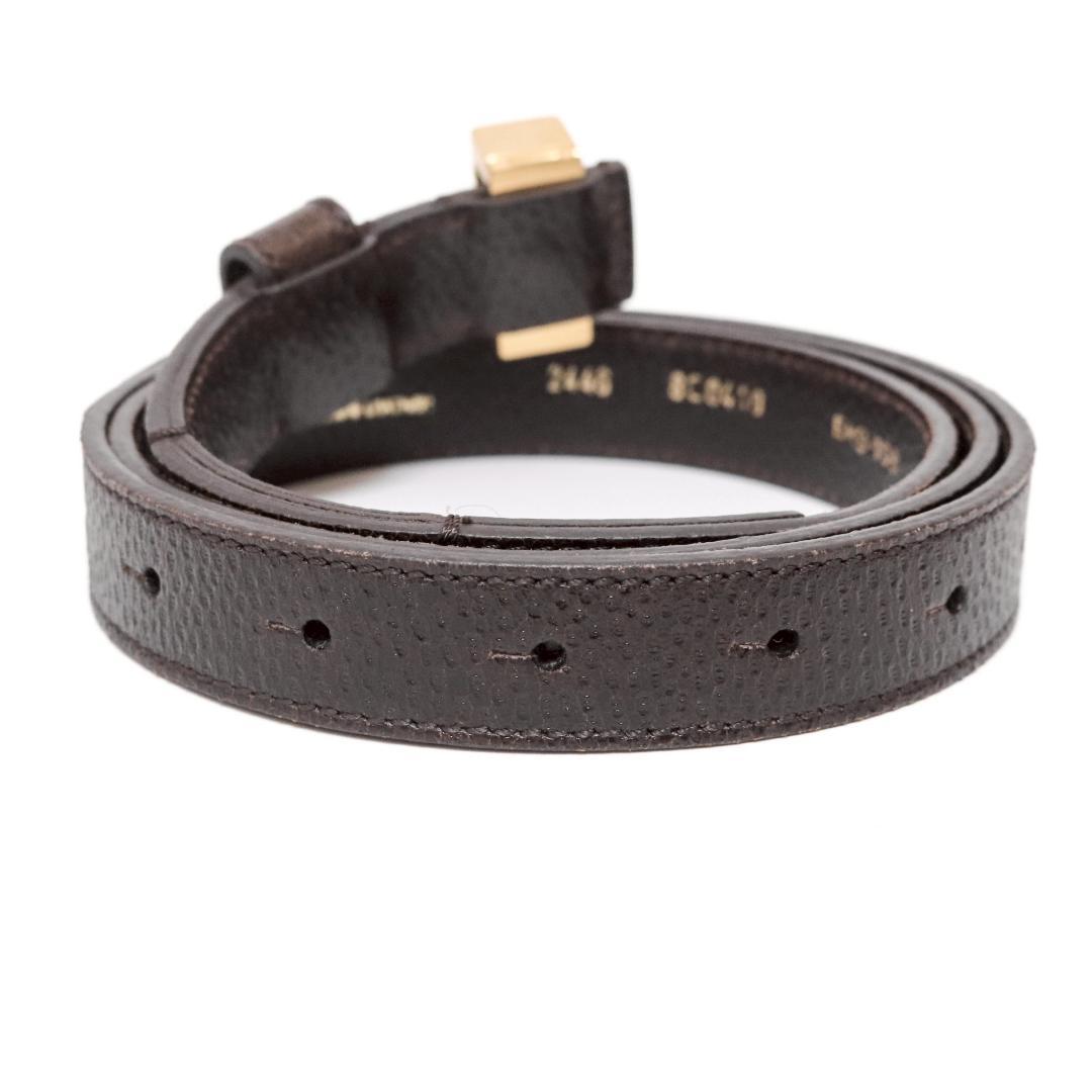 FENDI ベルト 茶 ゴールド金具 本革60-125cm対応　348