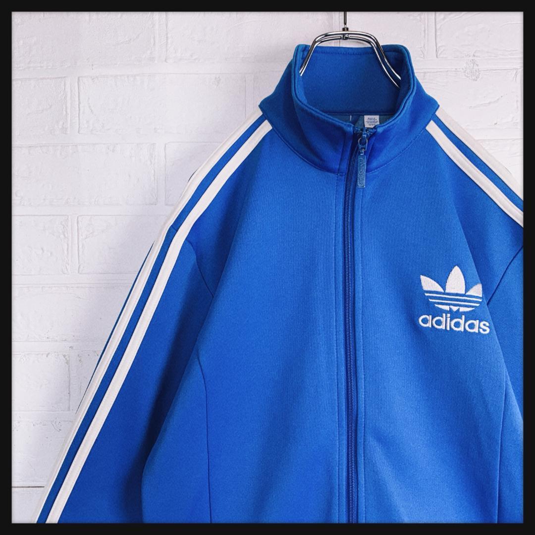 超話題新作 M ジャージ トラックジャケット アディダス 青 ヨーロッパ