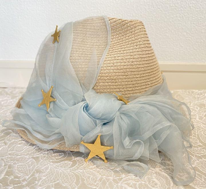 【★星のチャームが可愛い★】CA4LA カシラ 麦わら　帽子　ストローハット