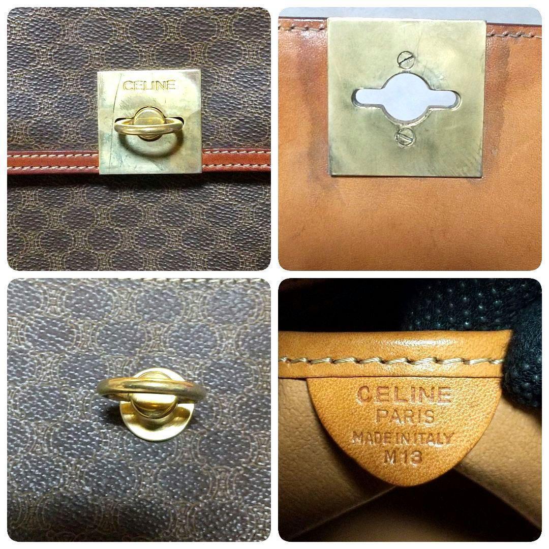 良品✨ セリーヌ ハンドバッグ マカダム  レザー トップハンドル 金具