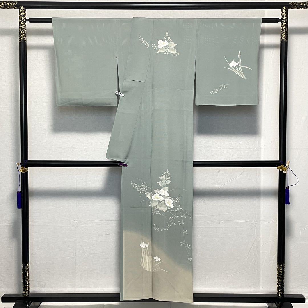 D74 夏着物　訪問着　花模様　絽　正絹