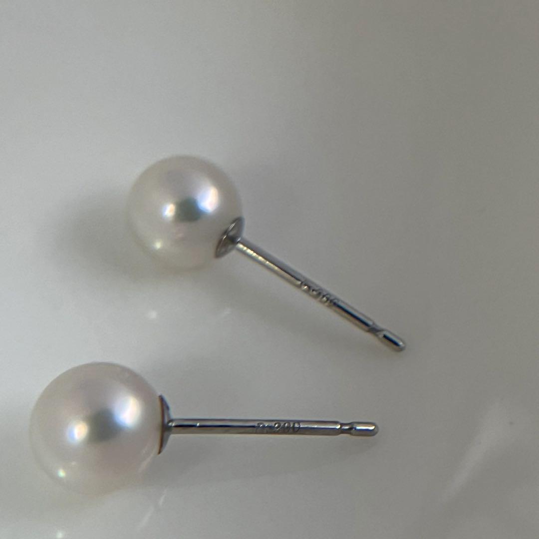 新品Pt900アコヤベビーパールピアス5.8mm レディース