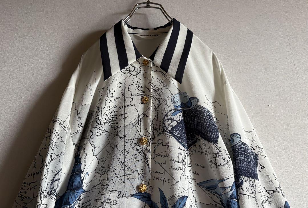 【入手困難】　VINTAGE 古着　一点物　古着柄シャツ　船　航海　マリン
