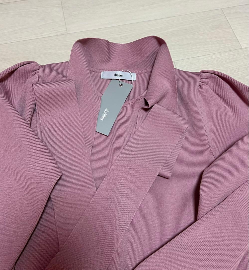 sheller シェリエボウタイニットトップスピンク