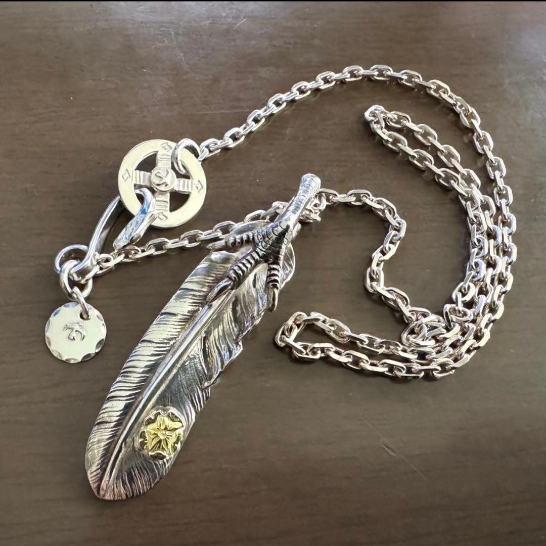 18金 ローズメタル 銀爪フェザー ホイール&フック SVメタル 細角目立った傷や汚れなし