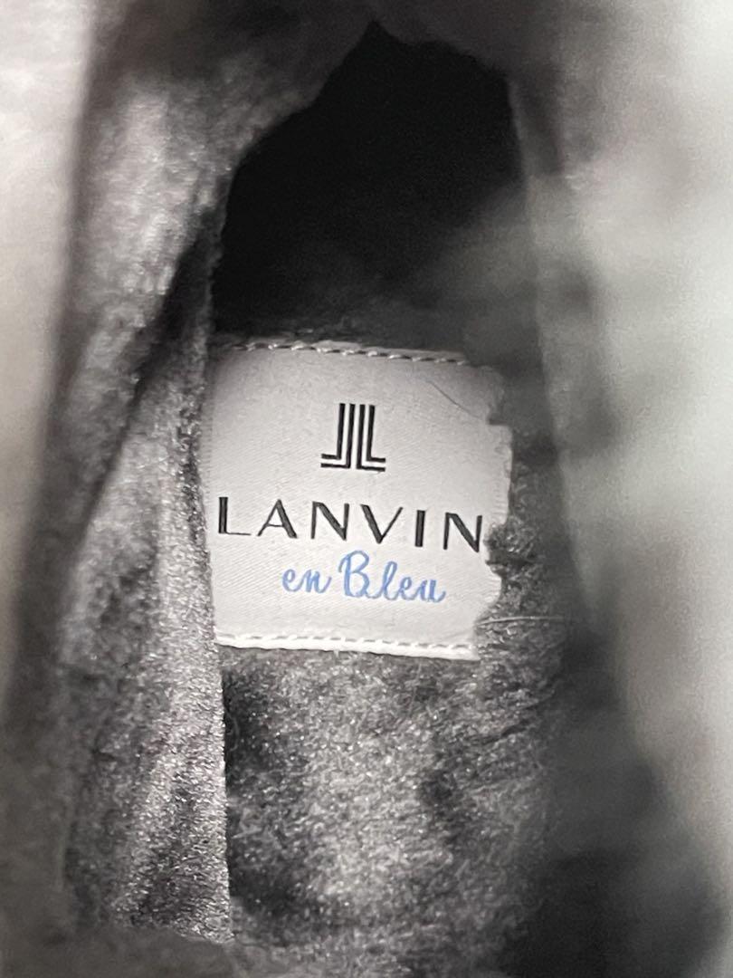 【極美品】ランバン LANVIN バックリボン インヒール ハーフブーツ 極美品】ランバン LANVIN バックリボン インヒール ハーフブーツ