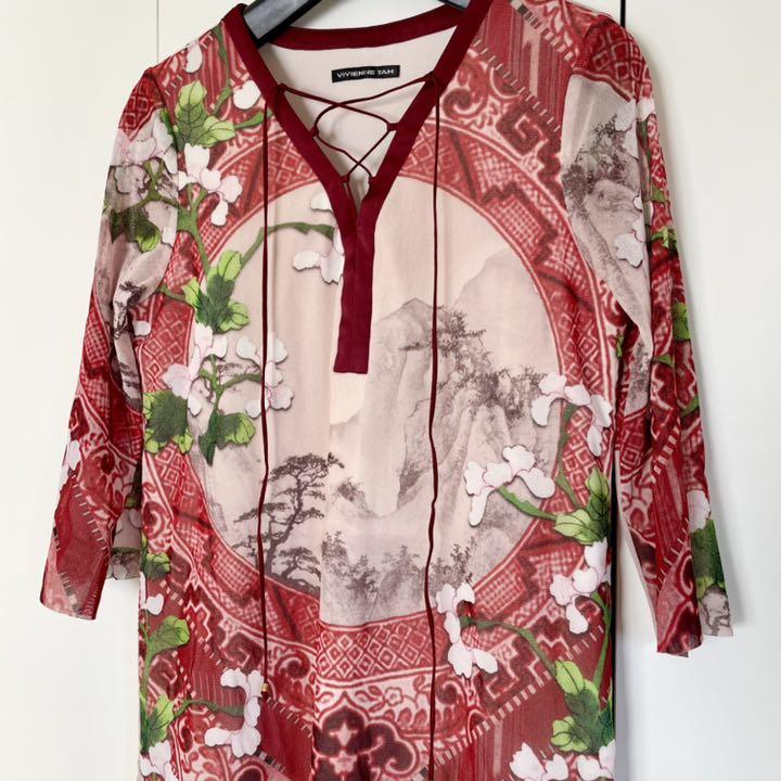 限定SALE送料無料 入手困難 水墨画 ワンピース 38 チャイナ服 uSqJw-m41439173681 ヴィヴィアンタム 総柄 花柄 低価新作登場