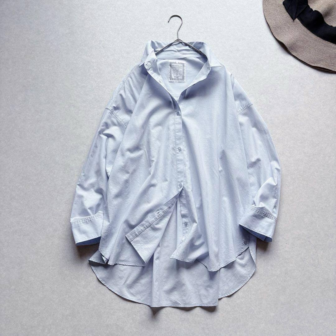 未使用級★BEARDSLEY｜定価2万 24SS 綿麻ボイル2WAYビッグシャツ