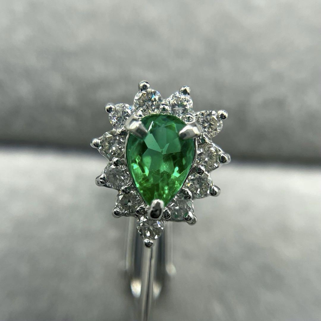 コロンビア産エメラルド0.63ct Dイヤリング鑑付