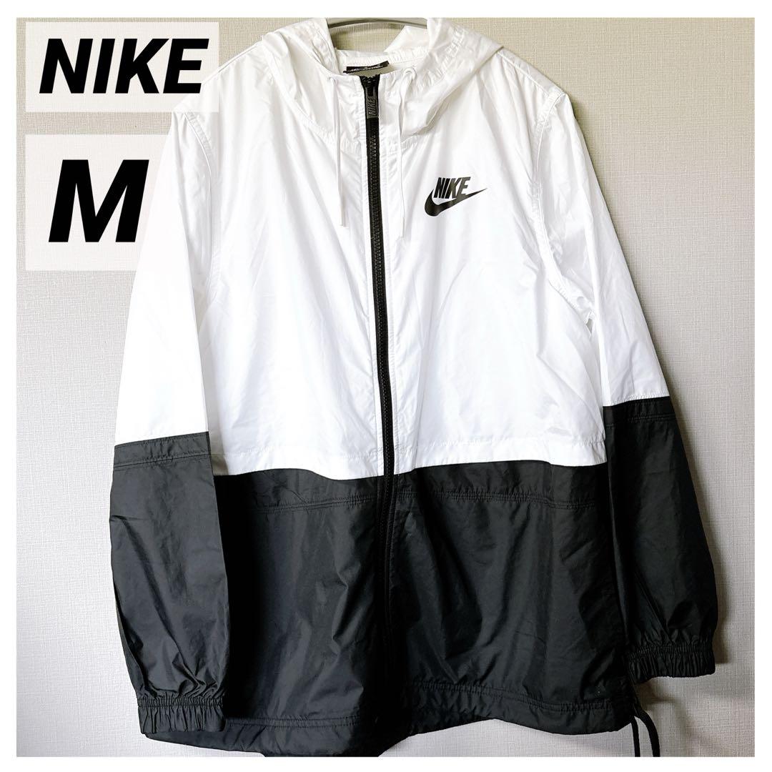 美品◎NIKE ナイキ ジャンパー シンプル Mサイズ 古着 中古品 白 黒
