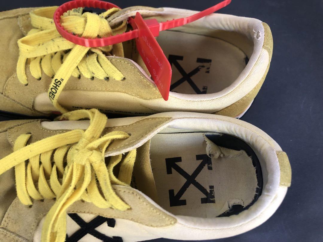 OFF-WHITE スウェードレザー キャンバス ローカットスニーカー