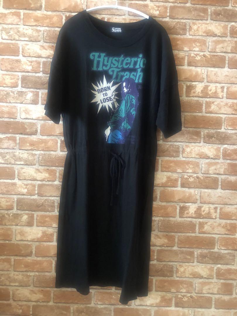 ヒステリックグラマーTシャツワンピースブラック