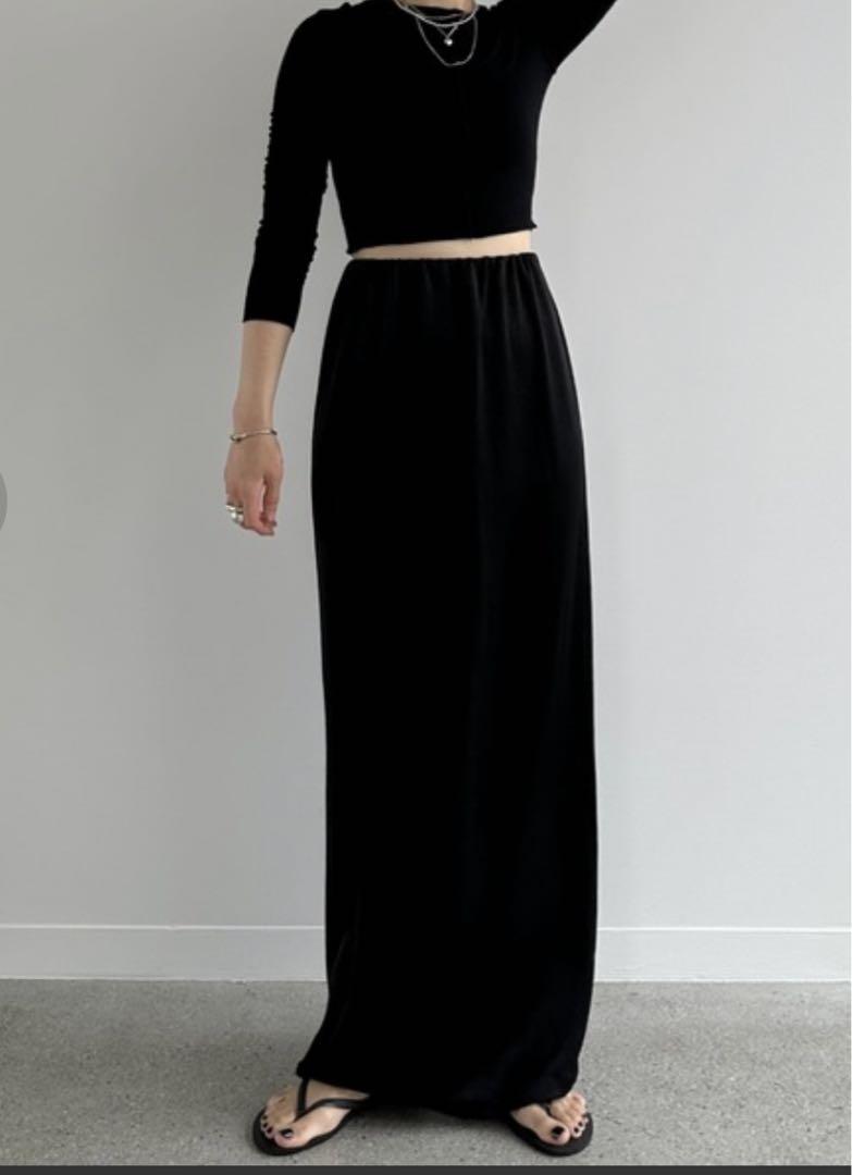 スカート ace long skirt black M ace long straight skirt M
