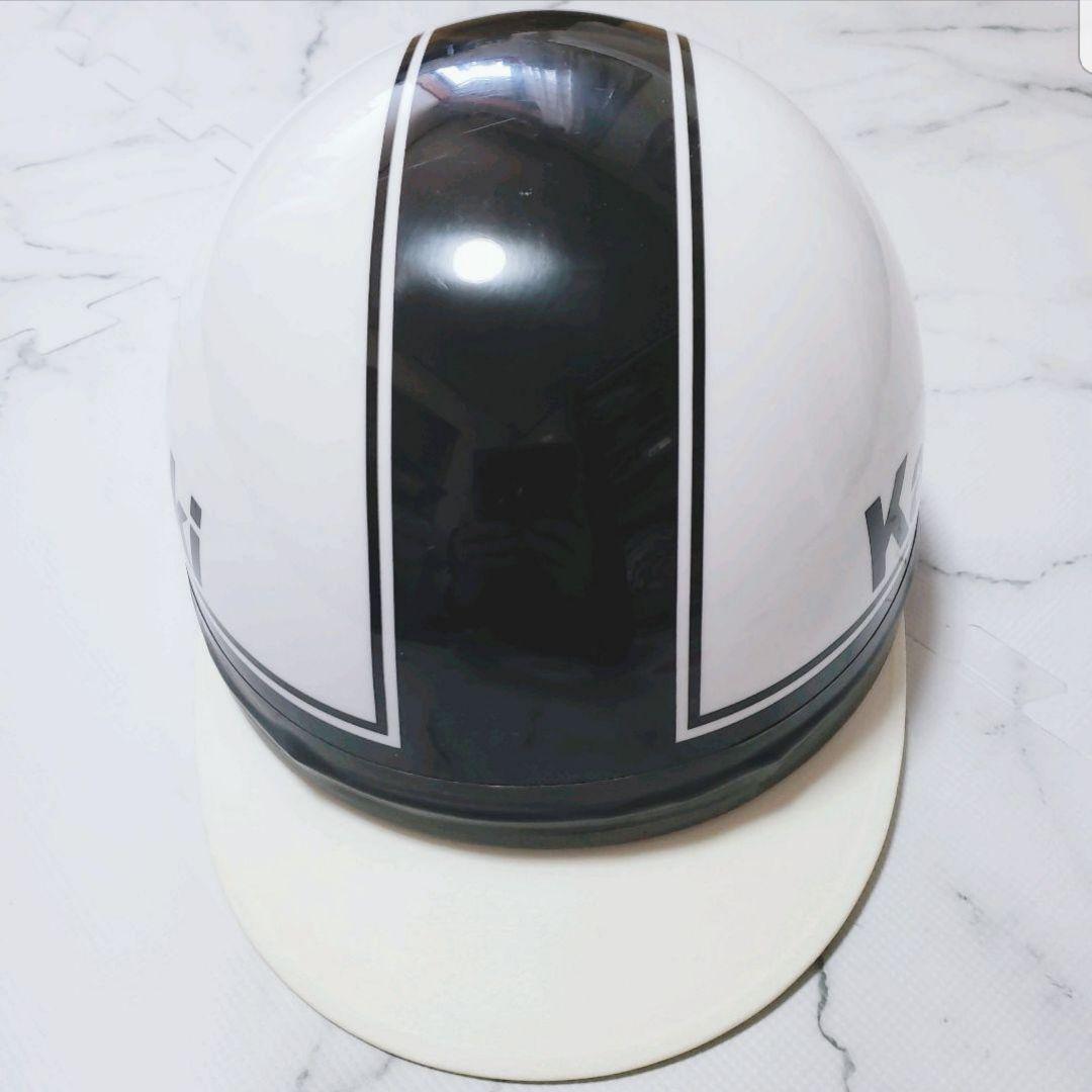 Kawasaki 半コルク ヘルメットホワイト/ブラック 旧車會 バイク Kawasaki 半コルク ヘルメットホワイト/ブラック 旧車會 バイク - メルカリ