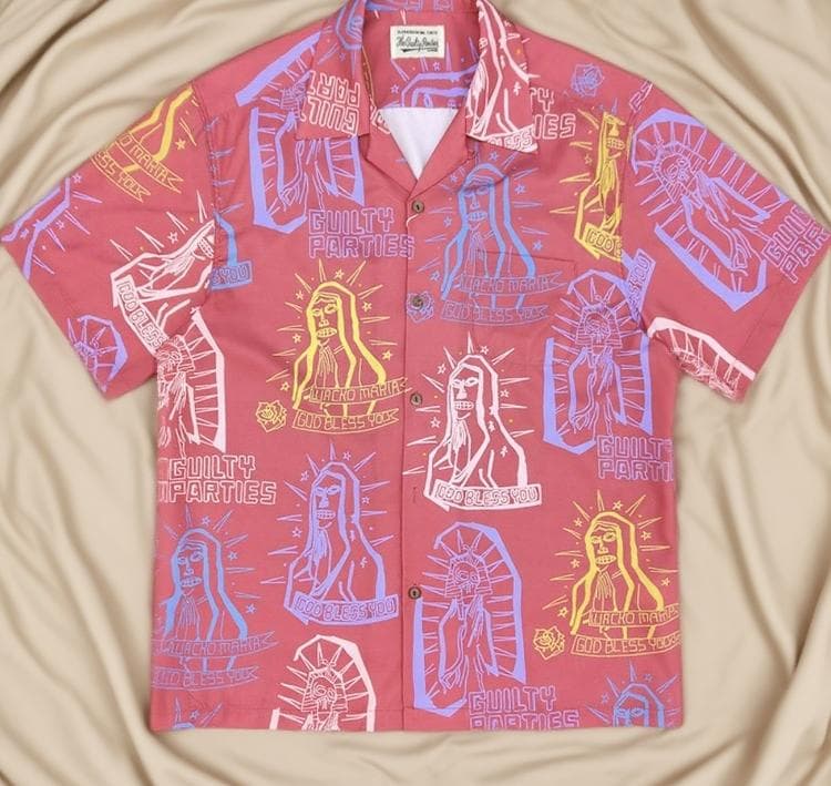 WACKO MARIA 聖像×メッセージ柄 ボタンダウンシャツM