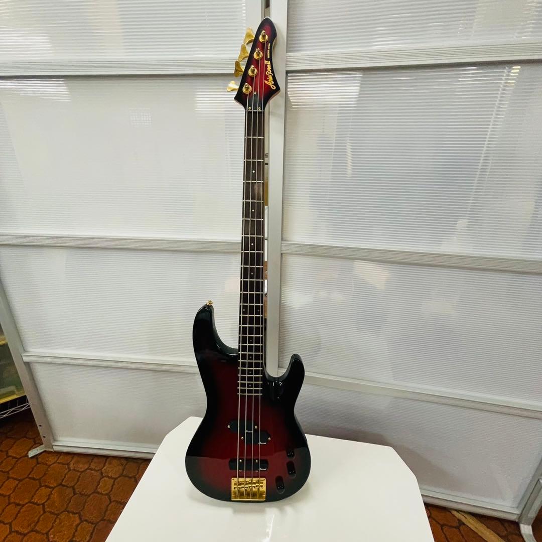アリアプロ2 エレキベース 4弦 ブラック レッドグラデーションやや傷や汚れあり