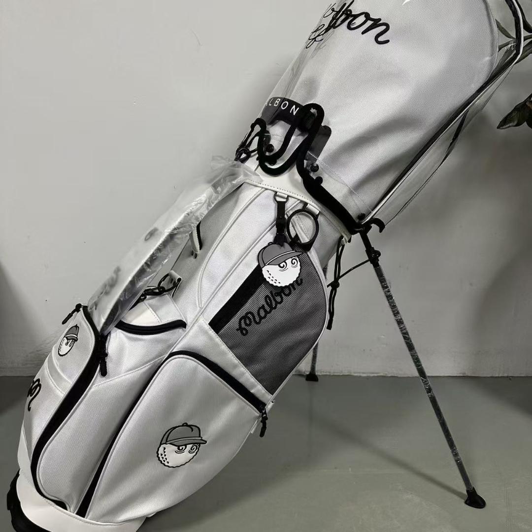 即日発送 マルボンゴルフ キャディバッグ malbon golf バック 白色
