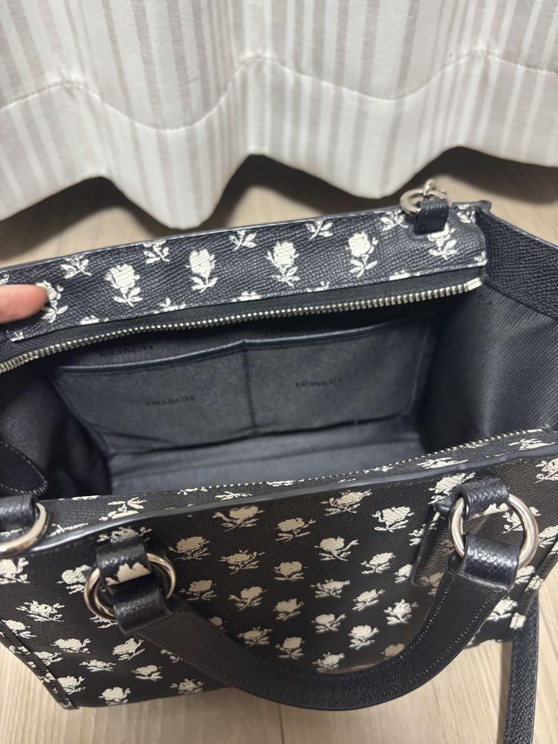 coach 花柄ショルダーバッグ 黒 ブラック