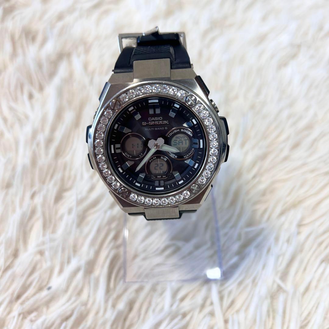 G-SHOCK GST-W300 キュービックジルコニア　ブラック　ダイヤ