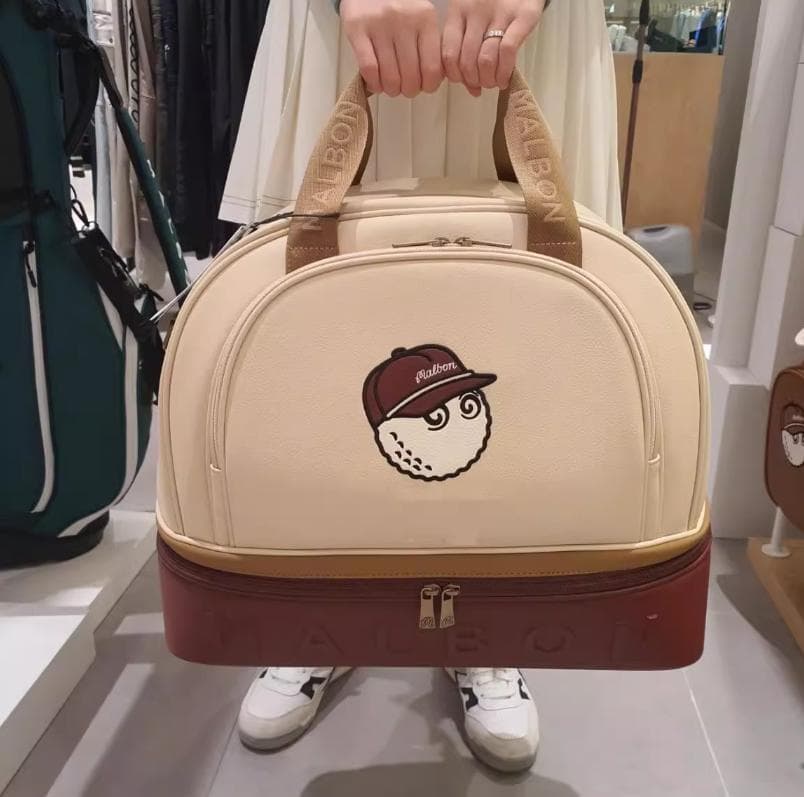 Malbon ゴルフ ボストンバッグ 大容量 シューズ収納 ブラック 美品✨