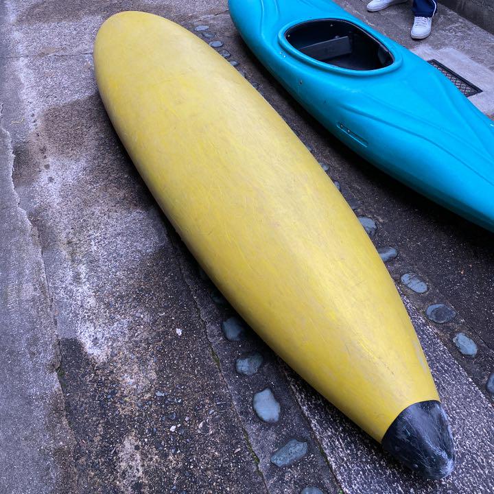 れなどあり⊁ 大阪引き取り限定 黄色 中古 xeB6Y-m41493394231 リバーカヤック 川用 ⇧のみの