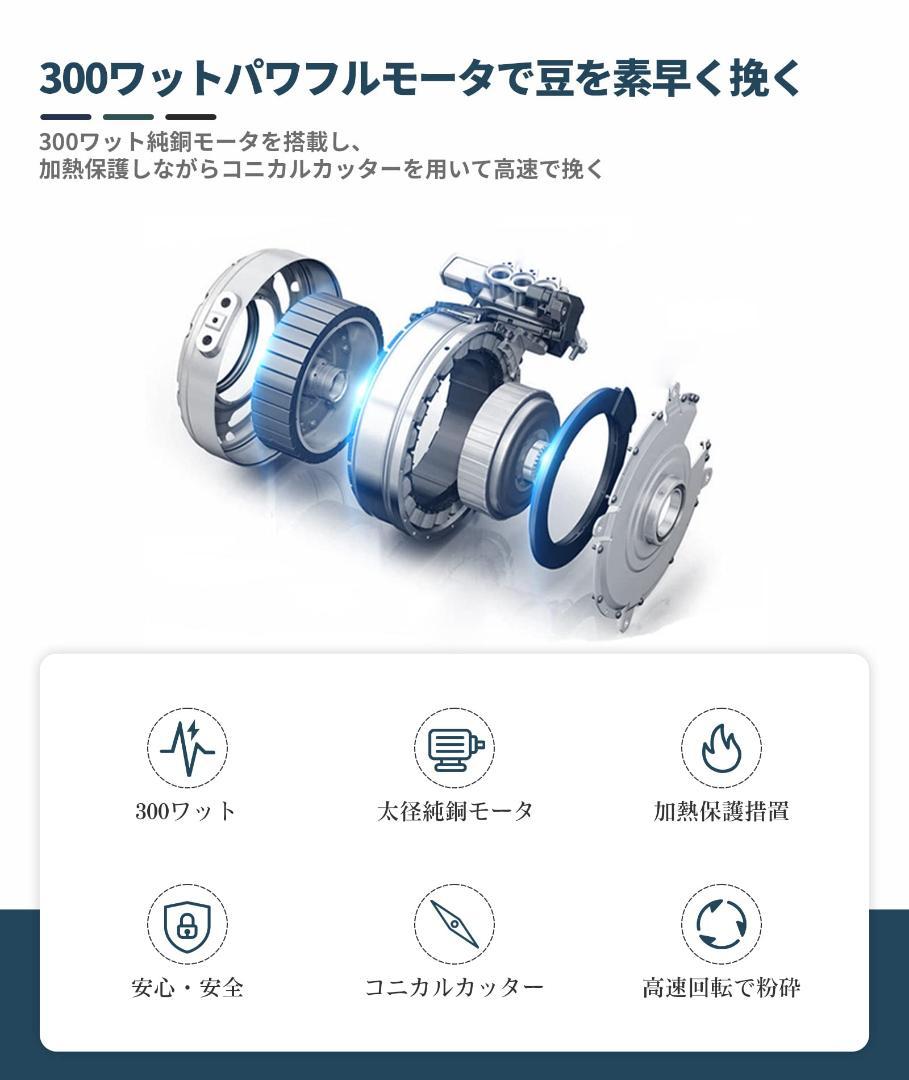 コーヒーミル300W 1台多役 超静音 水洗浄分離設計 画像4