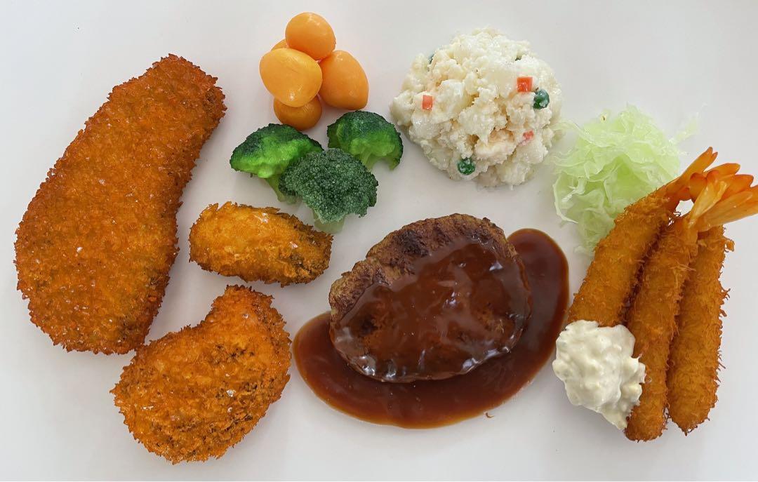 正式的 食品サンプル 洋食 ハンバーグ 海老フライ とんかつ 他 実寸大