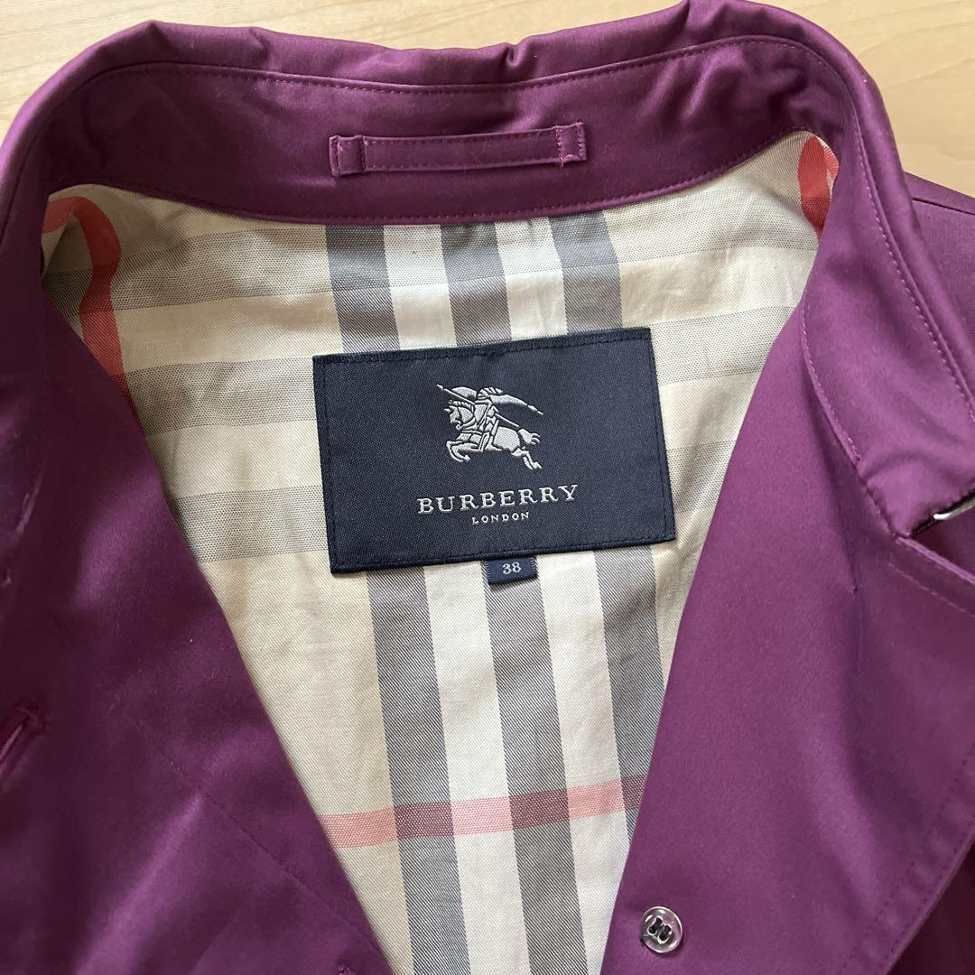 BURBERRY パープル トレンチコート 38
