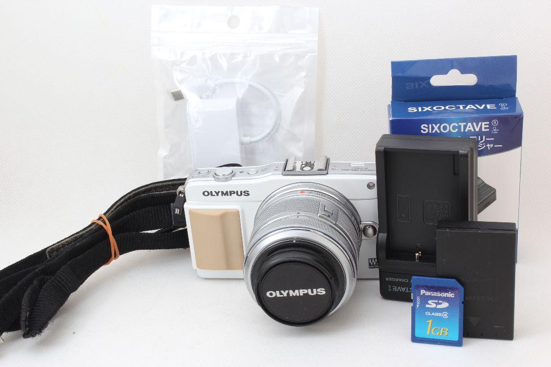 【極美品】スマホ転送 OLYMPUS PM2 ホワイト 14-42mmレンズ付き