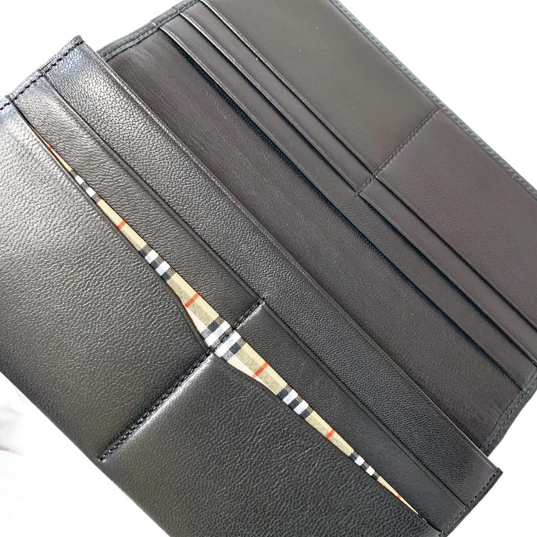 【極美品】BURBERRY バーバリー 二つ折り長財布 ブラック ノバチェック