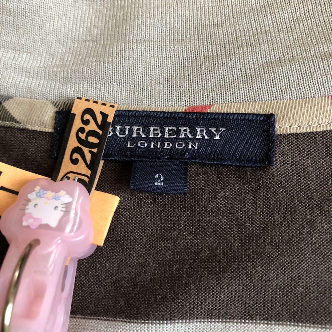お値下げ中❤️BURBERRY ストライプ 五分袖 チュニック 美品】BURBERRYストライプ柄五分袖チュニック