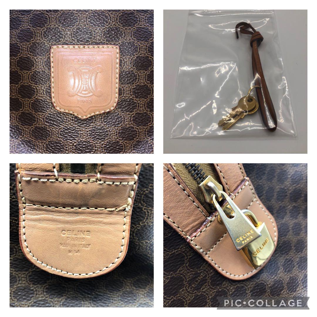 CELINE 】セリーヌ ボストンバッグ マカダム PVC レザー 鍵付き