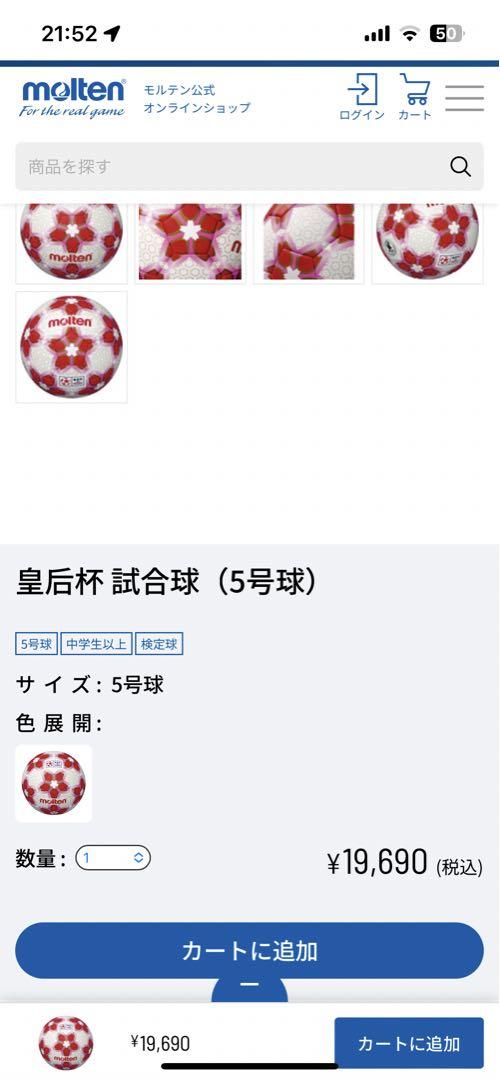 モコちゃん様専用サッカーボール（皇后杯公式５号球）