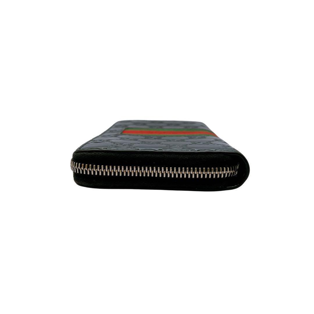 グッチ　408831 GGシマレザー　シェリーライン　長財布　ラウンドジップ