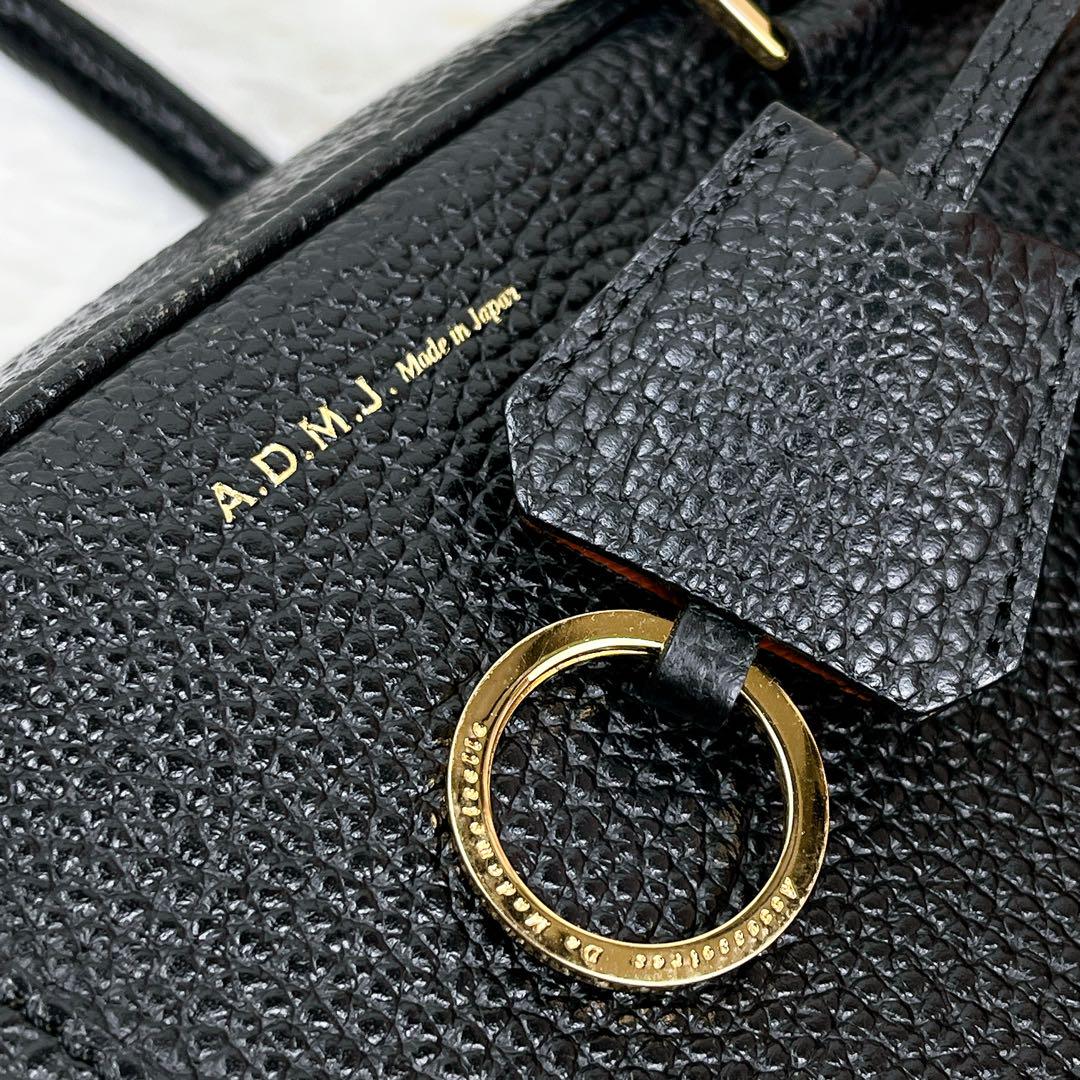 極美品✨ ADMJ ハンドバッグ ミニボストン ゴールド金具 レザー