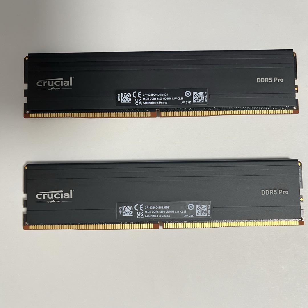 Crucial Pro 32GB DDR5 RAM Kit (2x16GB),CL36 6000MHz